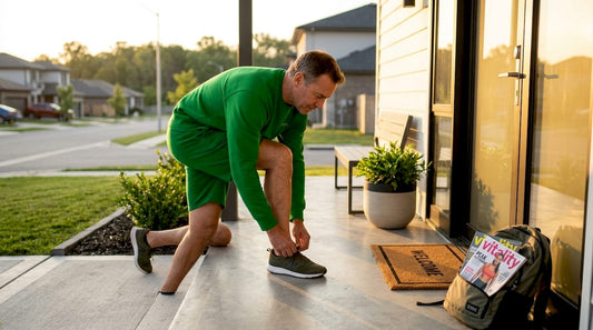 Man preparing for morning walk healthy home