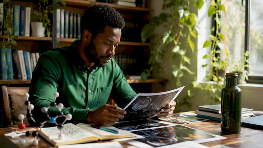 Neuroscientist studying dopamine brain scans