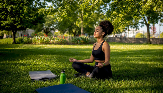 Woman meditating to build sexual confidence