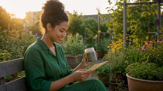 Woman considering herbal aphrodisiacs in bedroom